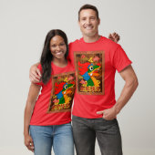 Chinese New Year Papercut Dragon Wood Red Gold T-Shirt (Unisex)