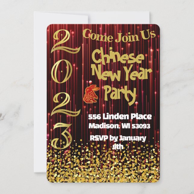 Chinese New Year Party Invitation (Front)