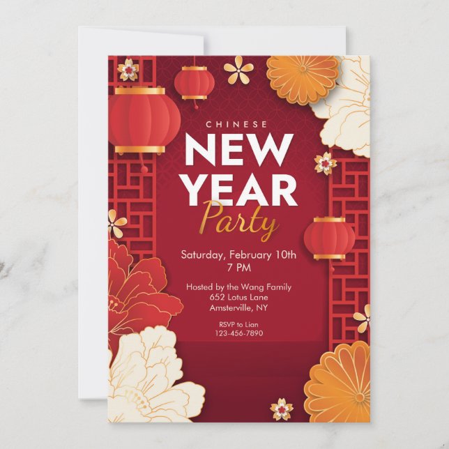 Chinese New Year Party Invitation (Front)