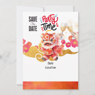 Chinese New Year party save the date Invitation