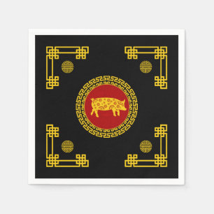 Chinese New Year Pig Ornament Napkin