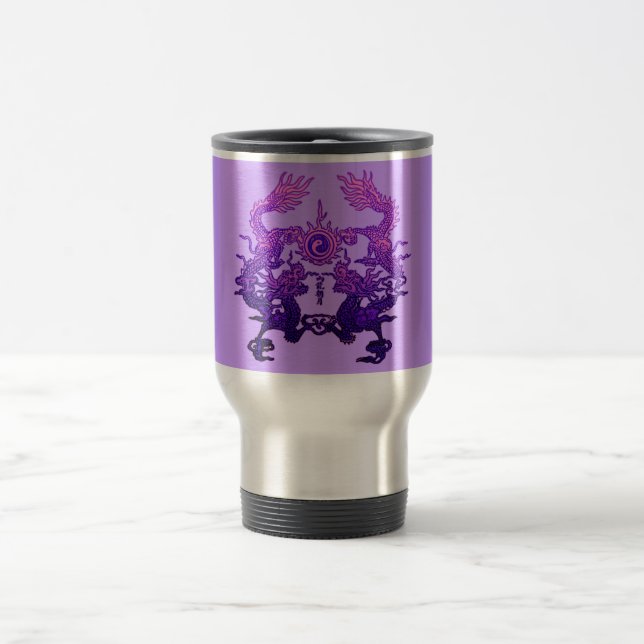 CHINESE NEW YEAR Purple Dragons Travel Mug (Center)