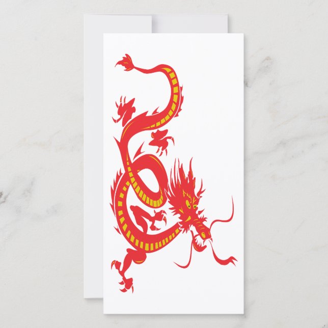 Chinese New Year Red Dragon Holiday Card (Front)