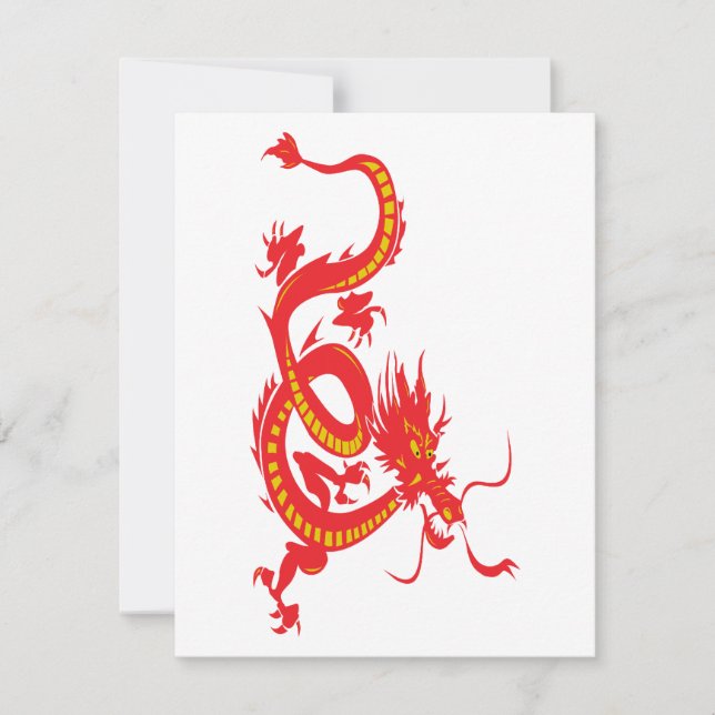 Chinese New Year Red Dragon Holiday Card (Front)
