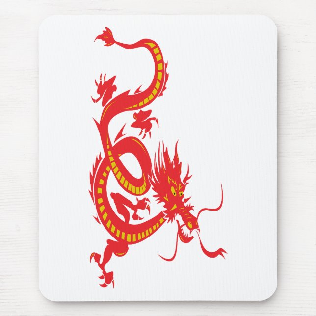 Chinese New Year Red Dragon Mouse Mat (Front)