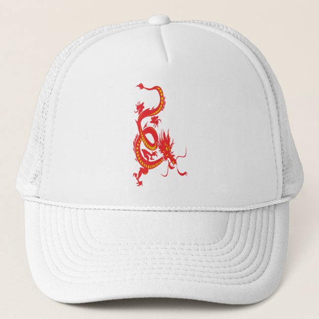 Chinese New Year Red Dragon Trucker Hat (Front)