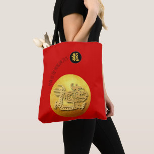 Chinese New Year Red Golden Dragon 2024 AoTB Tote Bag