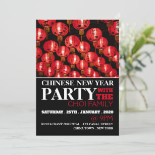 Chinese New Year, Red Lanterns Invitation