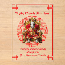Chinese New Year Royal Horse Acrylic Greeting Card