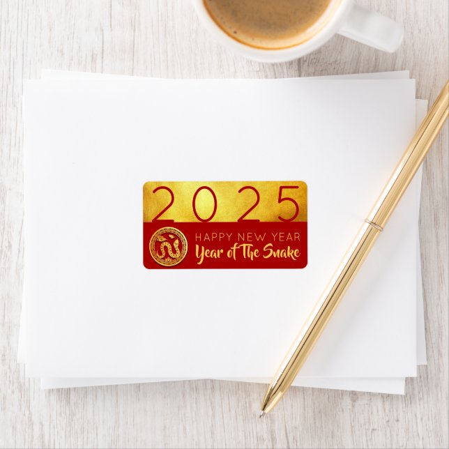 Chinese New Year Snake 2025 Red Gold AL Label (Insitu)