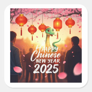 Chinese New year Snake  Square Sticker