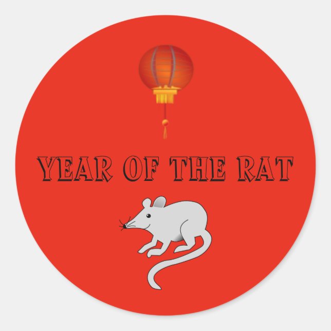 Chinese New Year - The Rat Classic Round Sticker (Front)