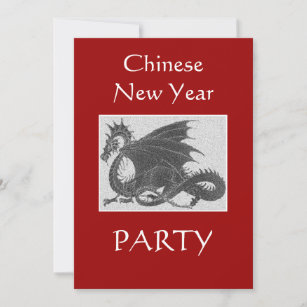 Chinese New Year-Year of Dragon Party Invitation