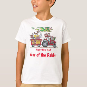 Chinese New Year Year of the Rabbit Tractor T-Shirt