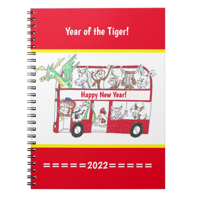 Chinese New Year - Year of the Tiger (Bus) Notebook (Front)