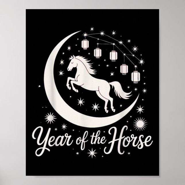 Chinese New Years 2026 Horse Lantern Lunar Decorat Poster (Front)