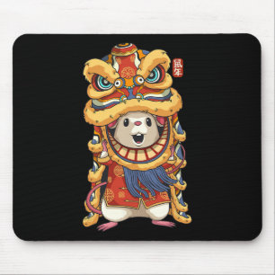 Chinese New Years Shirts For Men Dancing Rat Drago Mouse Mat