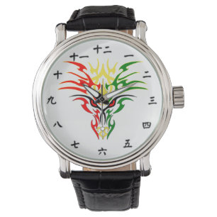 Chinese Number and Jamaican Dragon Design Watch