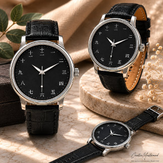 Chinese Numeral Character (White font) Watch