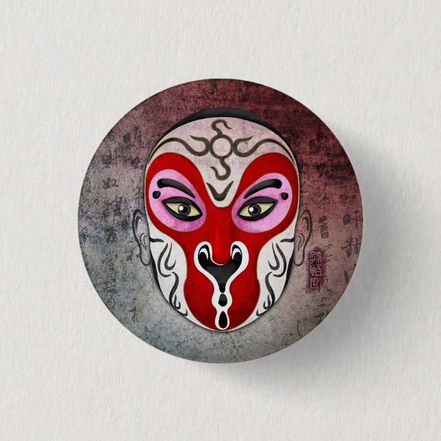 Chinese Opera Masks - The Monkey King 3 Cm Round Badge (Front)