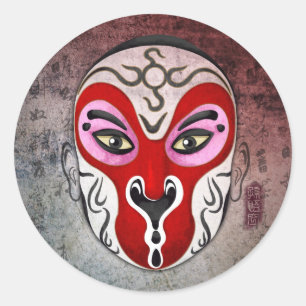 Chinese Opera Masks - The Monkey King Classic Round Sticker