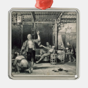 Chinese Opium Smokers, from 'China in a Series of Metal Tree Decoration