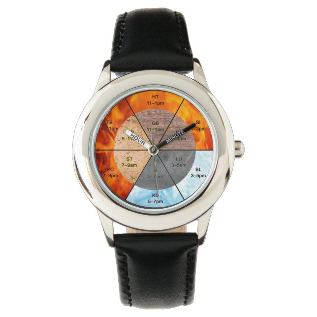 chinese organ clock meridians acupuncture elements watch (Front)
