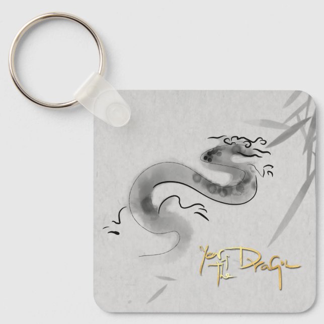 Chinese Original Dragon Year Monogram SqK Key Ring (Front)
