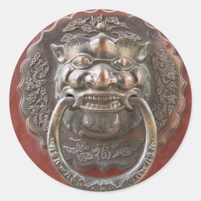 Chinese ornament classic round sticker (Front)