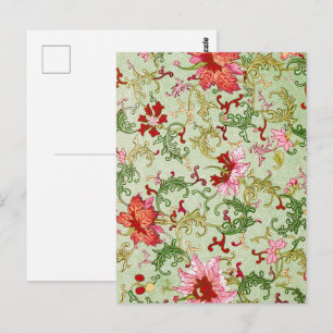 "Chinese Ornament" Inspired William Morris Style Postcard