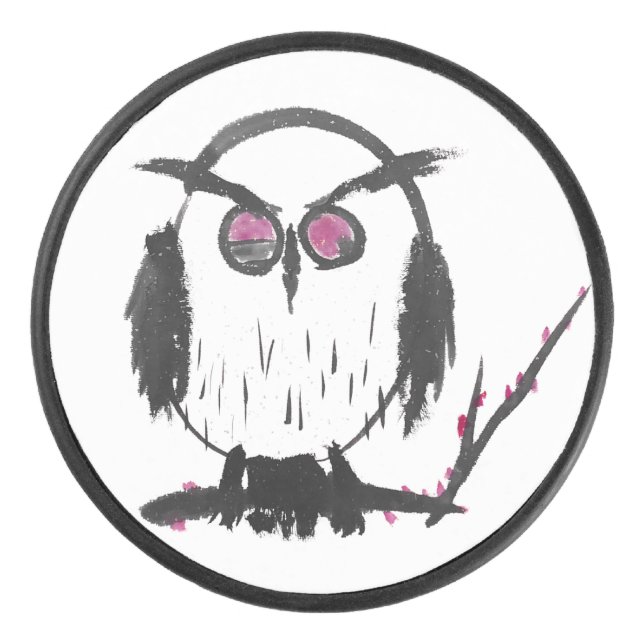 Chinese Owl Hockey Puck (Front)