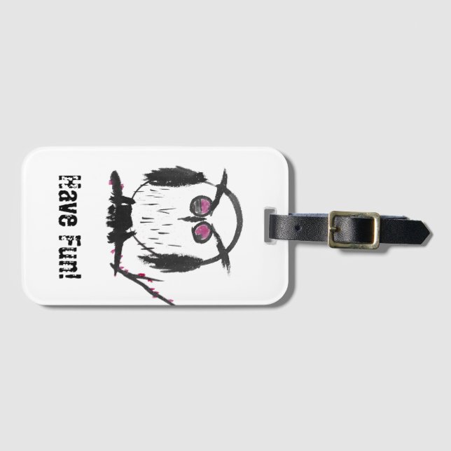 Chinese Owl Luggage Tag (Front Horizontal)