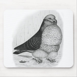 Chinese Owl Pigeon Ink Drawing Mouse Mat