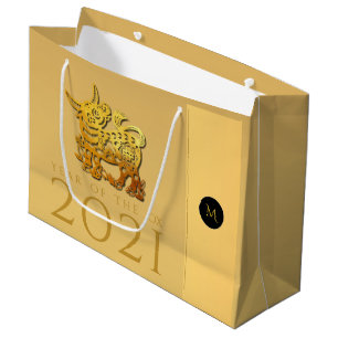 Chinese Ox Year 2021 Elegant Monogram LGB Large Gift Bag