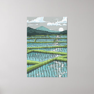 Chinese Paddy Field Canvas Print