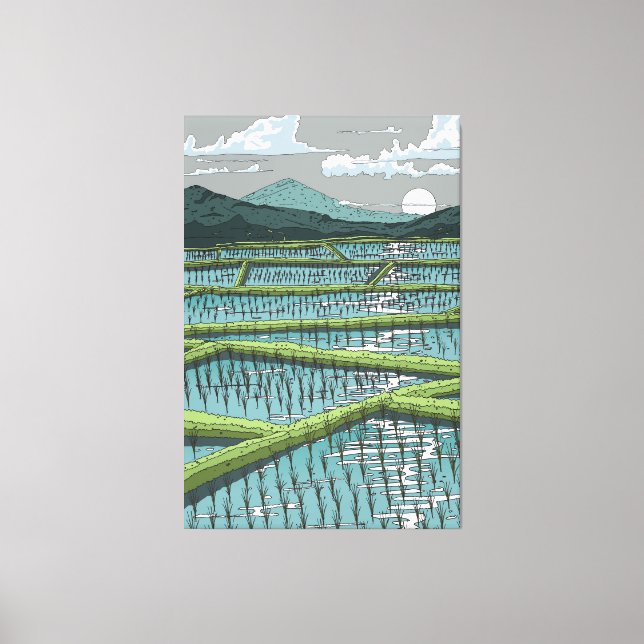 Chinese Paddy Field Canvas Print (Front)