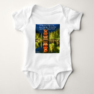 Chinese Pagoda And Nature Proverb Baby Bodysuit