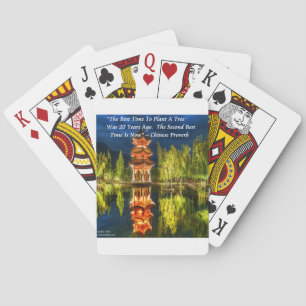 Chinese Pagoda And Nature Proverb Playing Cards