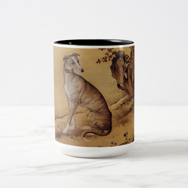 Chinese Painting Greyhound 1 Dog Year Zodiac Mug (Center)