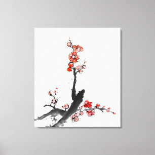 Chinese painting of flowers, plum blossom canvas print