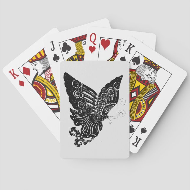 Chinese Paper-Cut Butterfly Design Playing Cards (Back)