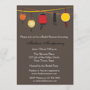 Chinese Paper Lanterns Bridal Shower Invitation