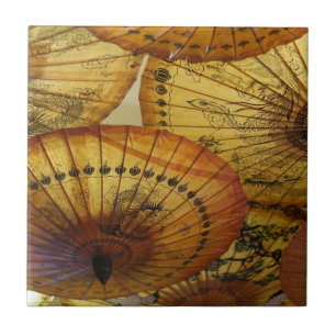 Chinese Paper Parasol Umbrella Accent Tile