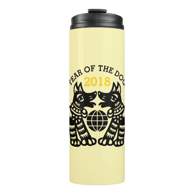 Chinese Papercut Earth Dog Year 2018 Thermal T Thermal Tumbler (Front)