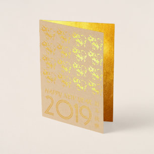Chinese Papercut Pig  Year 2019 Luxury Kraft Card