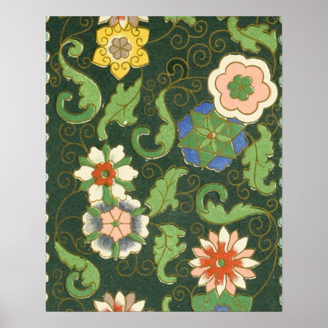 Chinese Pattern Vintage Pattern Cloisonne Poster (Front)