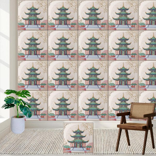 Chinese Pavilion Ceramic Tile  (Chinese Pavilion Ceramic Tile)