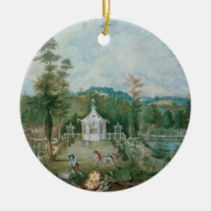 Chinese Pavilion in an English Garden, 18th centur Ceramic Tree Decoration