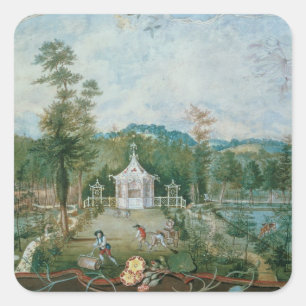 Chinese Pavilion in an English Garden, 18th centur Square Sticker