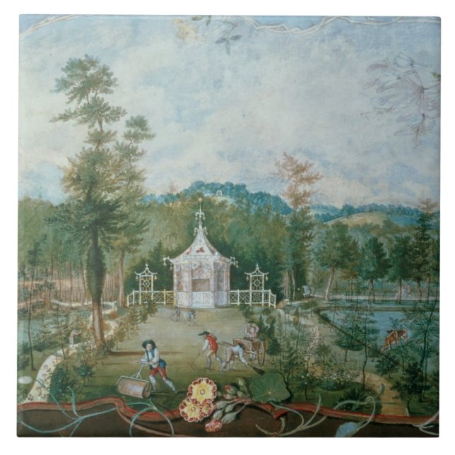 Chinese Pavilion in an English Garden, 18th centur Tile (Front)